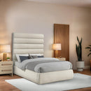 Meridian Adam Cream Boucle Fabric Full Bed IMAGE 2