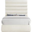 Meridian Adam Cream Boucle Fabric Full Bed IMAGE 3