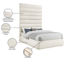 Meridian Adam Cream Boucle Fabric Full Bed IMAGE 10