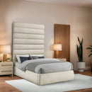 Meridian Adam Cream Boucle Fabric Full Bed IMAGE 2