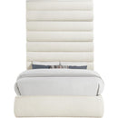 Meridian Adam Cream Boucle Fabric Full Bed IMAGE 3