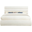 Meridian Adam Cream Boucle Fabric King Bed IMAGE 3