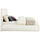 Meridian Adam Cream Boucle Fabric King Bed IMAGE 4