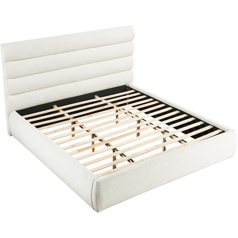 Meridian Adam Cream Boucle Fabric King Bed IMAGE 6