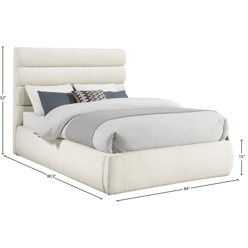 Meridian Adam Cream Boucle Fabric King Bed IMAGE 9