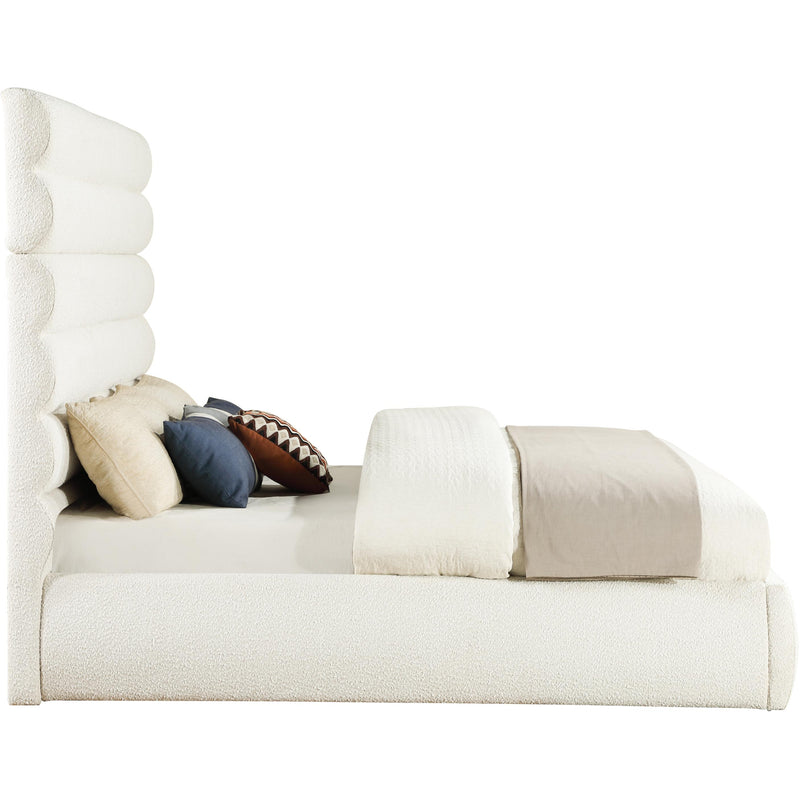 Meridian Adam Cream Boucle Fabric King Bed IMAGE 4