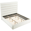 Meridian Adam Cream Boucle Fabric King Bed IMAGE 6