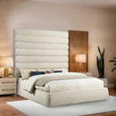Meridian Adam Cream Boucle Fabric King Bed IMAGE 2