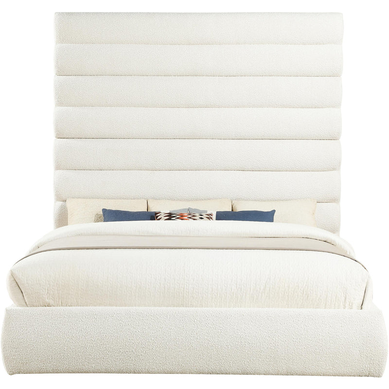 Meridian Adam Cream Boucle Fabric King Bed IMAGE 3