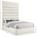 Meridian Adam Cream Boucle Fabric King Bed IMAGE 9