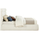 Meridian Adam Cream Boucle Fabric Queen Bed IMAGE 4