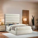 Meridian Adam Cream Boucle Fabric Queen Bed IMAGE 2