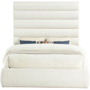 Meridian Adam Cream Boucle Fabric Queen Bed IMAGE 3