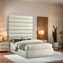 Meridian Adam Cream Boucle Fabric Queen Bed IMAGE 2