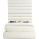 Meridian Adam Cream Boucle Fabric Queen Bed IMAGE 3