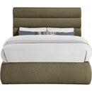Meridian Adam Olive Boucle Fabric Full Bed IMAGE 3
