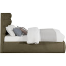 Meridian Adam Olive Boucle Fabric Full Bed IMAGE 4