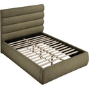 Meridian Adam Olive Boucle Fabric Full Bed IMAGE 6