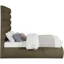 Meridian Adam Olive Boucle Fabric Full Bed IMAGE 4