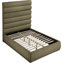 Meridian Adam Olive Boucle Fabric Full Bed IMAGE 6