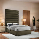 Meridian Adam Olive Boucle Fabric Full Bed IMAGE 2