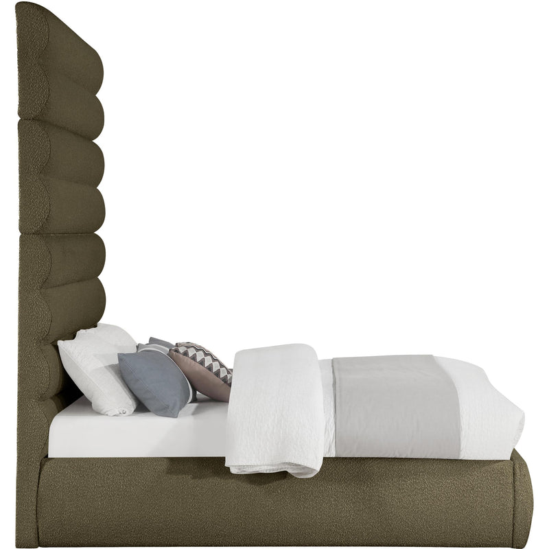 Meridian Adam Olive Boucle Fabric Full Bed IMAGE 4