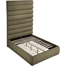 Meridian Adam Olive Boucle Fabric Full Bed IMAGE 6
