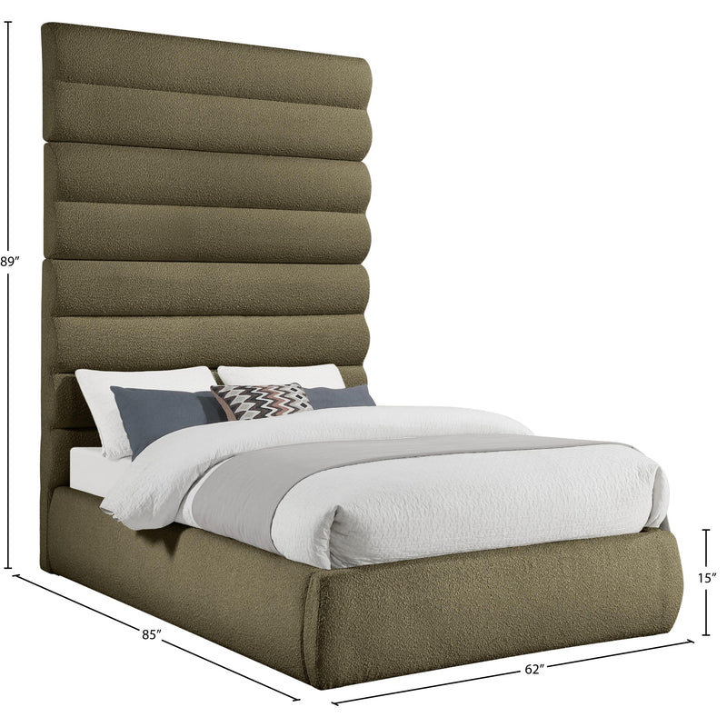 Meridian Adam Olive Boucle Fabric Full Bed IMAGE 9