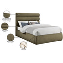 Meridian Adam Olive Boucle Fabric King Bed IMAGE 10