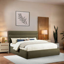 Meridian Adam Olive Boucle Fabric King Bed IMAGE 2