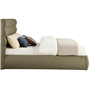 Meridian Adam Olive Boucle Fabric King Bed IMAGE 4