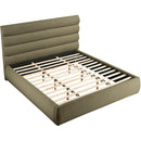Meridian Adam Olive Boucle Fabric King Bed IMAGE 6