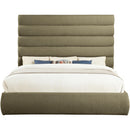 Meridian Adam Olive Boucle Fabric King Bed IMAGE 3
