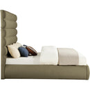 Meridian Adam Olive Boucle Fabric King Bed IMAGE 4