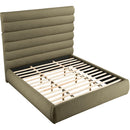 Meridian Adam Olive Boucle Fabric King Bed IMAGE 6