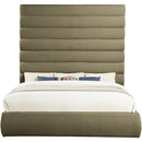 Meridian Adam Olive Boucle Fabric King Bed IMAGE 3