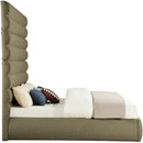 Meridian Adam Olive Boucle Fabric King Bed IMAGE 4