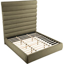 Meridian Adam Olive Boucle Fabric King Bed IMAGE 6