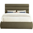 Meridian Adam Olive Boucle Fabric Queen Bed IMAGE 3