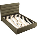 Meridian Adam Olive Boucle Fabric Queen Bed IMAGE 6