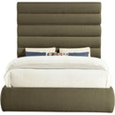 Meridian Adam Olive Boucle Fabric Queen Bed IMAGE 3