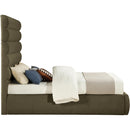 Meridian Adam Olive Boucle Fabric Queen Bed IMAGE 4