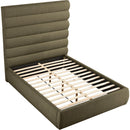 Meridian Adam Olive Boucle Fabric Queen Bed IMAGE 6