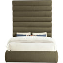 Meridian Adam Olive Boucle Fabric Queen Bed IMAGE 3