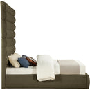 Meridian Adam Olive Boucle Fabric Queen Bed IMAGE 4