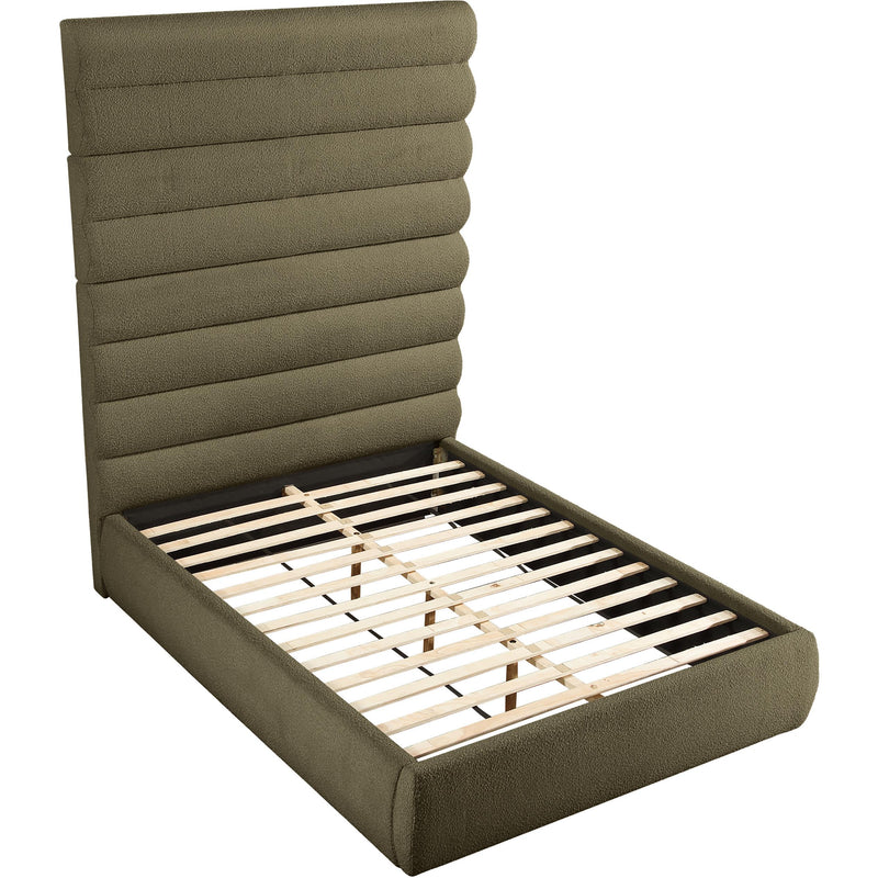 Meridian Adam Olive Boucle Fabric Queen Bed IMAGE 6