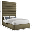 Meridian Adam Olive Boucle Fabric Queen Bed IMAGE 9