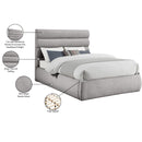 Meridian Adam Taupe Boucle Fabric Full Bed IMAGE 10