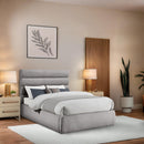 Meridian Adam Taupe Boucle Fabric Full Bed IMAGE 2