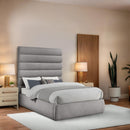 Meridian Adam Taupe Boucle Fabric Full Bed IMAGE 2
